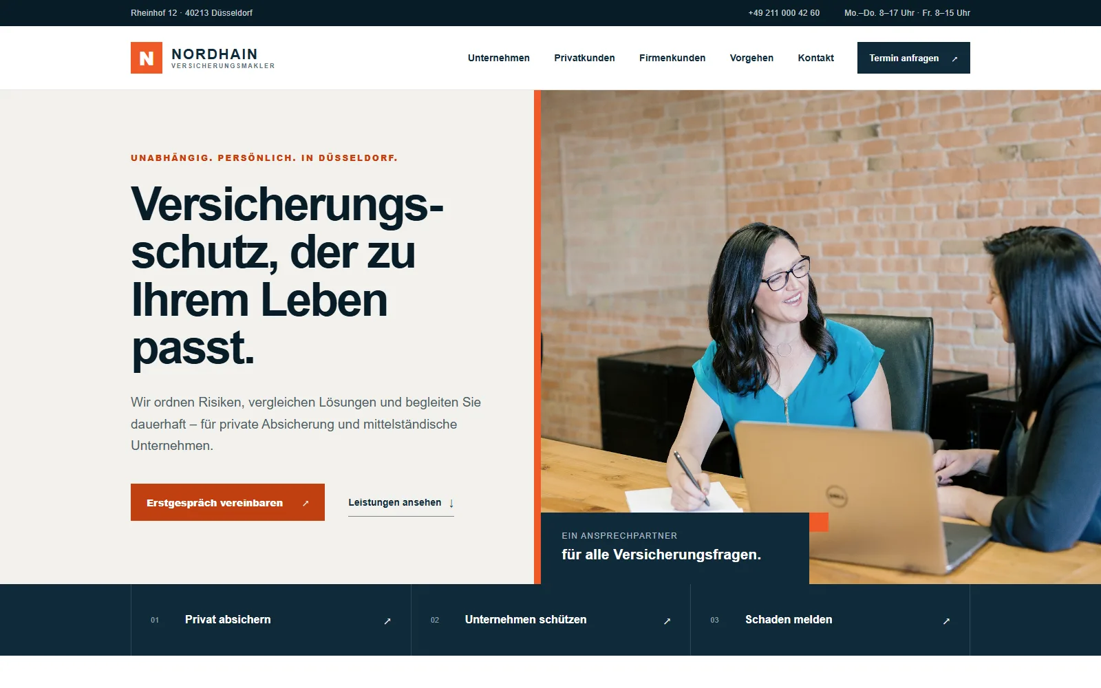 Nordhain Versicherungsmakler — Nordhain Versicherungsmakler — Website und regionale Leadgenerierung