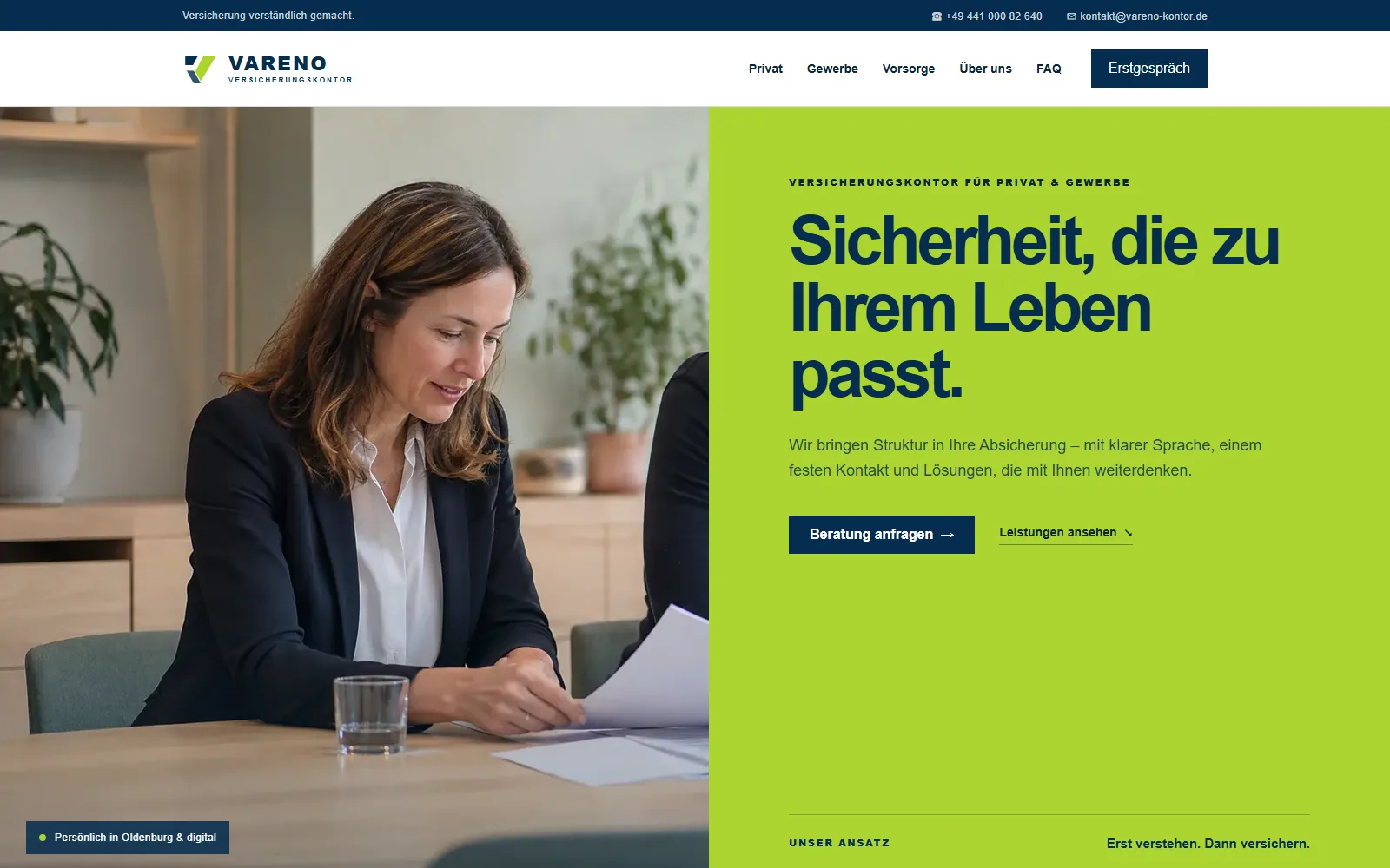 Vareno Versicherungskontor — Vareno Versicherungskontor — organische Sichtbarkeit statt Dauerbudget