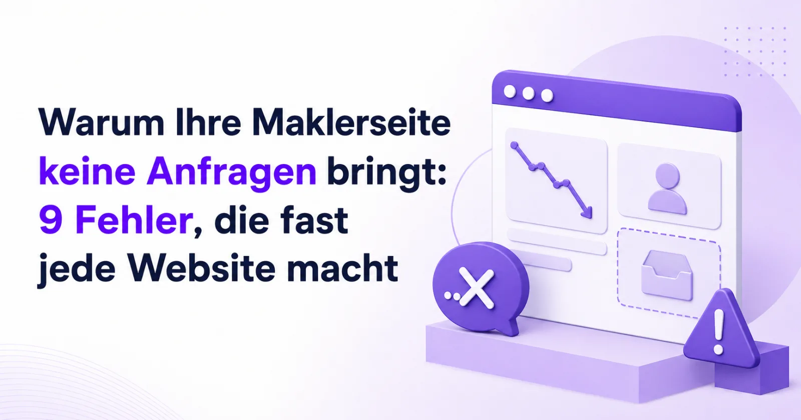Versicherungsmakler analysiert am Bildschirm die Besucherzahlen seiner Website ohne eingehende Anfragen